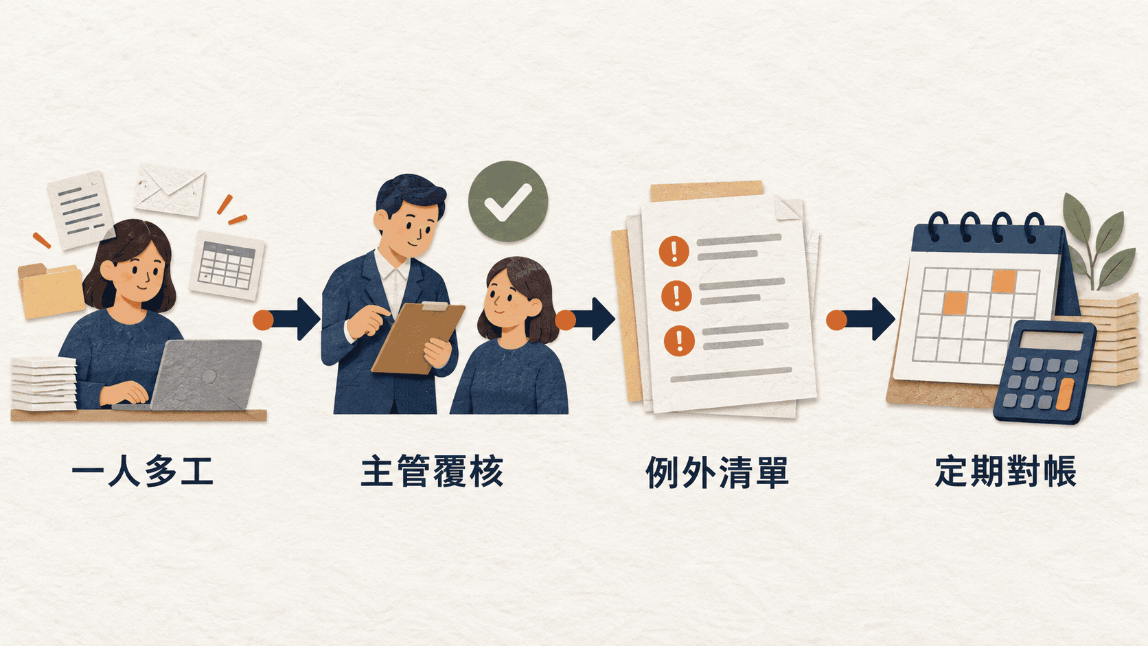 小型企業以主管覆核、例外清單與對帳補強內控