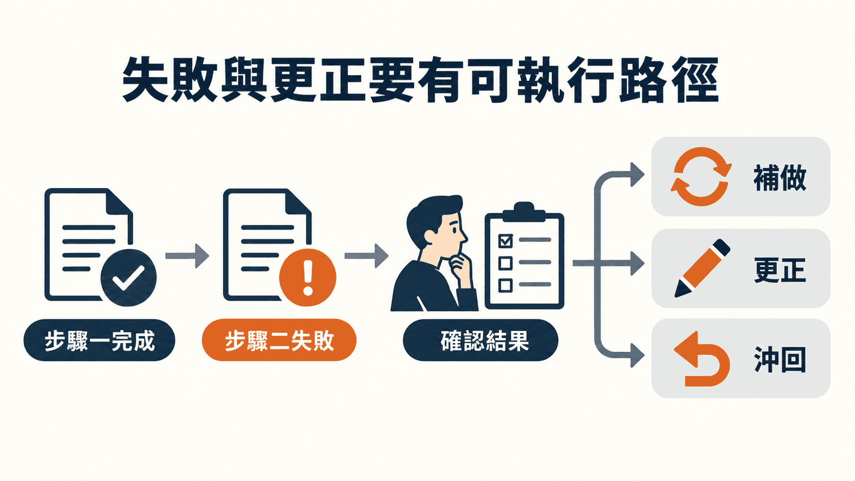失敗與更正需要有可執行的路徑